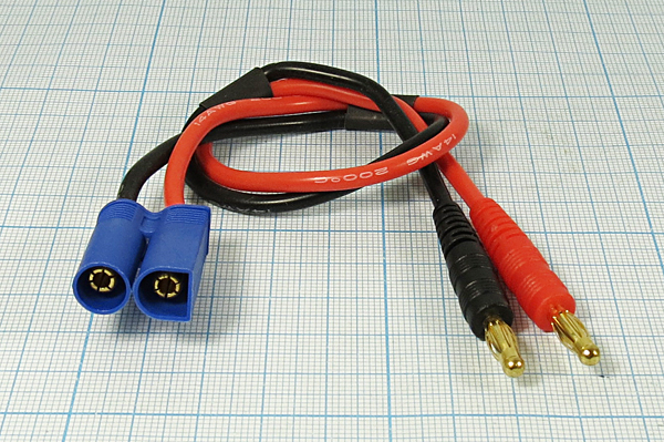 шт пит EC5-шт Banana 4,0x2\ 2C\кр/чер\каб\L 25см\\ --- Разъемы питания Deans, XT, HXT,  EC, TRX, Tamiya, MT, Futaba,MFE