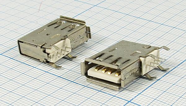 гн USB \A\4P4C\плат\угл верт\L-KLS1-191-4P-W\ --- Разъемы USB