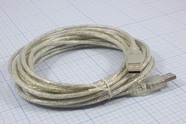 шнур шт USB A-шт USB A\5м\\Ni/пл\DAY16-0018 --- Шнуры компьютерные