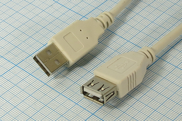 шнур шт USB A-гн USB A\3м\\сер/пл\сер\REX18-1116 --- Шнуры компьютерные