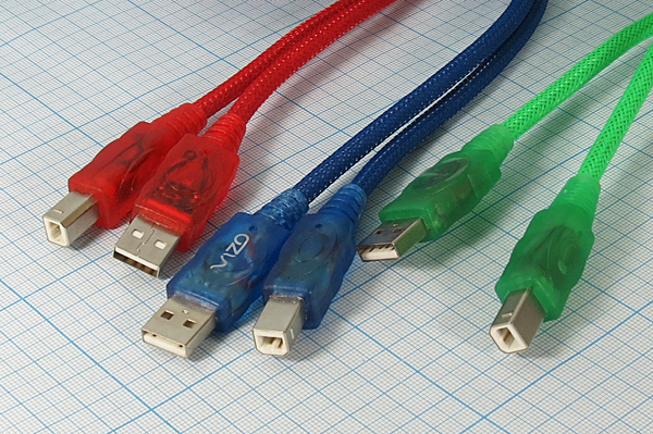 шнур шт USB A-шт USB B\2,0м\уфиол\глб USB-2M-BL --- Шнуры компьютерные
