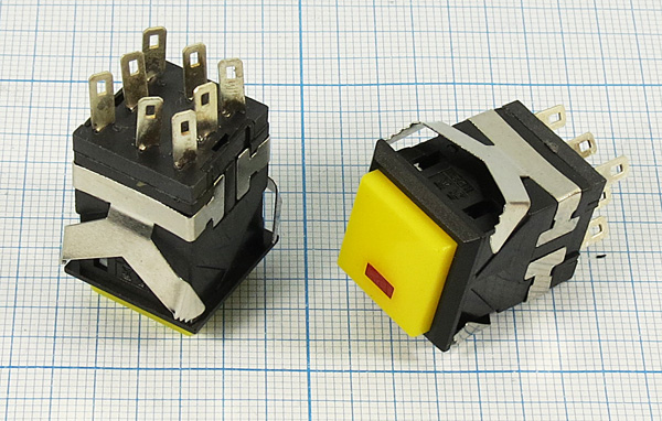 ПКн\250\ 3\(DPDT)\17x17\чер\жел&ILкрСД\\8C\KD2-22\ --- Переключатели кнопочные