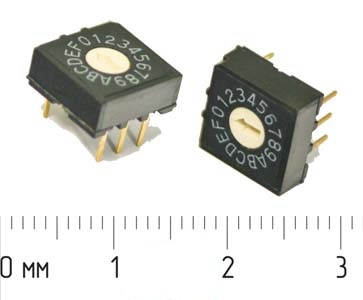 ПDIP-16\2,54\\код\6P\RH-3\0~9/A~F --- Переключатели DIP