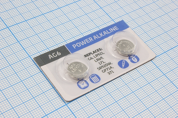 бат  1,5В\\ 9,5x2,1\Alk\AG6/LR69/LR920/171/371A\Go --- Щелочные и литиевые батареи