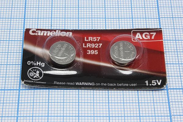 бат  1,5В\\ 9,5x2,7\Alk\AG7/LR57/LR926/395A/159\Ca --- Щелочные и литиевые батареи