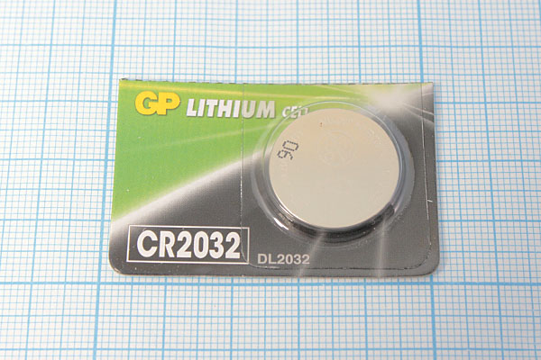 бат  3В\ 195мАч\20x3,2\Li\CR2032\GP --- Щелочные и литиевые батареи