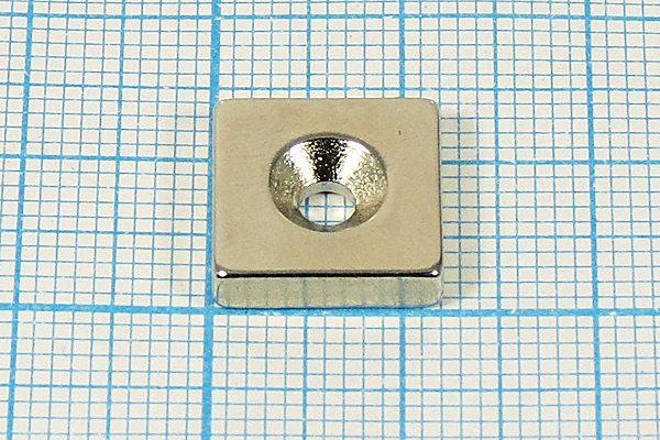 магнит 12,0x12,0x 3/отв d3,5\паралл\-60~150\Ni\N33 --- Неодимовые и Ферритовые магниты