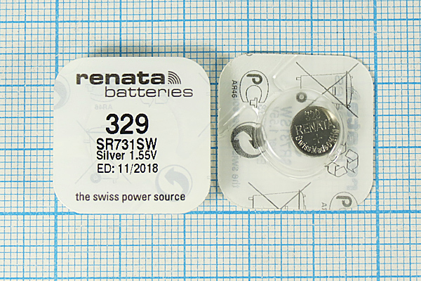 бат  1,5В\\ 7,9x3,1\SW\SR731SW/329\renata --- Щелочные и литиевые батареи