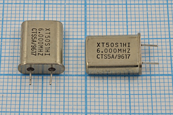 6000 \HC49U\S\\\MP\1Г 5мм CTS (XT50S1HT 6.000) --- Кварцевые резонаторы (пьезокерамические, диэлектрические, ПАВ (SAW), резонаторы из других пьезоматериалов)
