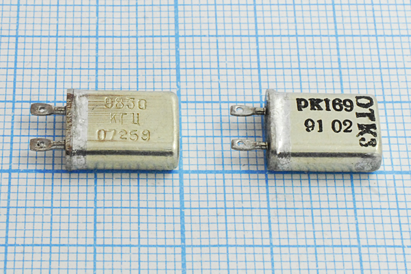 9830 \МВ\S\ 20\ 30/-30~60C\РК169МВ-7БС\1Г --- Кварцевые резонаторы (пьезокерамические, диэлектрические, ПАВ (SAW), резонаторы из других пьезоматериалов)