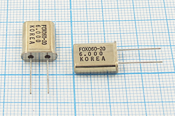 6000 \HC49U\20\\\HC49U[FOX}\1Г (FOX) --- Кварцевые резонаторы (пьезокерамические, диэлектрические, ПАВ (SAW), резонаторы из других пьезоматериалов)
