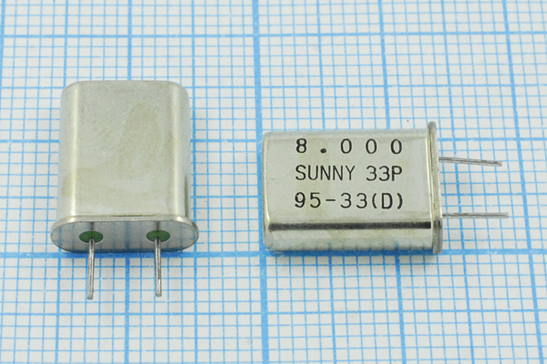 8000 \HC49U\33\\\SA[SUNNY]\1Г 5мм (SUNNY 33P) --- Кварцевые резонаторы (пьезокерамические, диэлектрические, ПАВ (SAW), резонаторы из других пьезоматериалов)