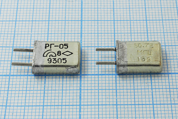 60750 \HC25U\\\\РГ05МА\5Г (60.75 МГЦ РГ-05) --- Кварцевые резонаторы (пьезокерамические, диэлектрические, ПАВ (SAW), резонаторы из других пьезоматериалов)
