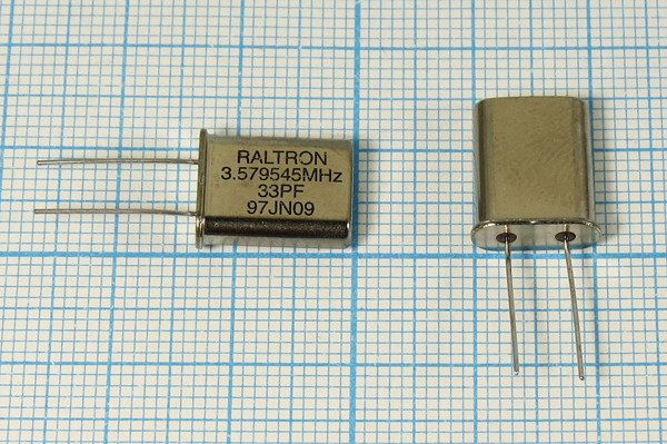 3579,545 \HC49U\33\\\HC49U[RALTRON]\1Г (RAL 33PF) --- Кварцевые резонаторы (пьезокерамические, диэлектрические, ПАВ (SAW), резонаторы из других пьезоматериалов)