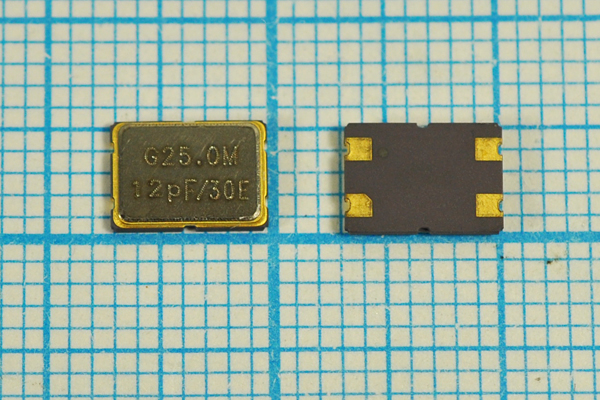 25000 \SMD07050C4\12\ 10\ 30/-40~85C\KC7\1Г --- Кварцевые резонаторы (пьезокерамические, диэлектрические, ПАВ (SAW), резонаторы из других пьезоматериалов)