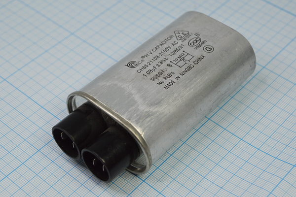 КСВЧ  1,08 мкФ\2100В\55x35x100\\\\4T\CH85-211085 --- Конденсаторы для микроволновых печей