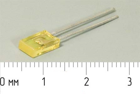 СД  5 x 2,5x 9 \жел\   1\100\жел мат\КИПД28Б-Ж\ --- Светодиоды постоянного свечения