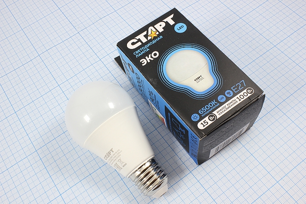 Л 220В\E27\ 15Вт\6500К\1200лм\55x107\СД\LEDGLSE27\ --- Лампы накаливания, газоразрядные, светодиодные и люминесцентные. Стартеры для люминесцентных ламп