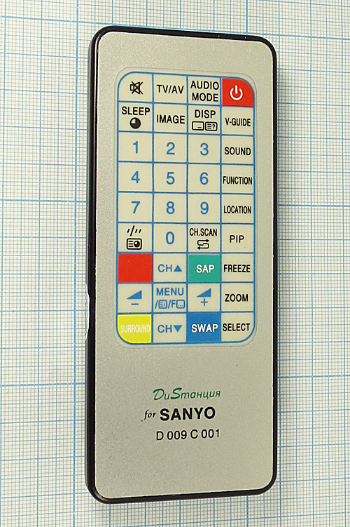ДУ пульт SANYO \D009C001\универсал\ --- Пульты и клавиатуры дистанционного управления