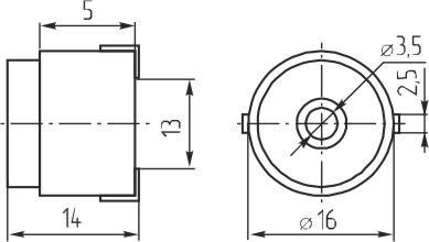 зм 16x14\ 5\50\2,048\2C\KPM-1605AS\KEPO --- Звонки (зуммеры) магнитоэлектрические без генератора