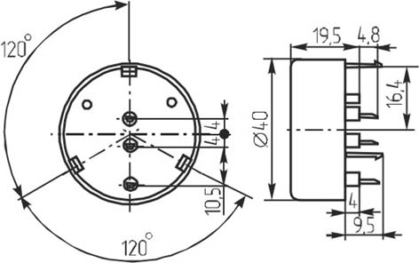 зп 40x20\6~15\\ 3,4\3P\KPT3-4010G\KEPO --- Звонки (зуммеры) пьезоэлектрические без генератора